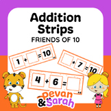 Addition Strips Friends of Ten | 36 Write and Wipe Task Ca