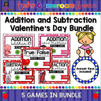 Preview of Addition and Subtraction Powerpoint Mini Game Bundle