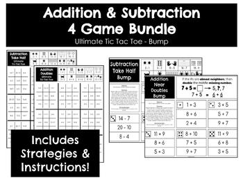 Preview of Addition & Subtraction 4 Game Bundle - 188 Games - Bump & Ultimate Tic Tac Toe