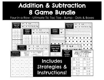 Preview of Addition & Subtraction 8 Game Bundle - 367 Games - Strategies Included!