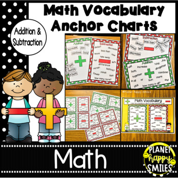 Preview of Addition & Subtraction Vocabulary Anchor Charts