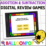 4th Grade Addition & Subtraction Digital Math Review Games