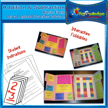 Preview of Addition & Subtraction Basic Facts Games Lapbook / Interactive Notebook