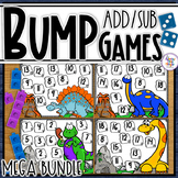 Addition & Subtraction Bump Games with 1 or 2 dice - Dinos
