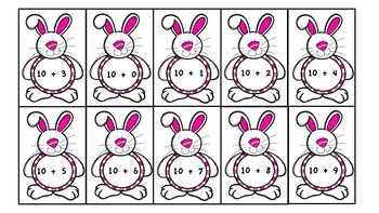 Preview of Easter Bunny Addition and Subtraction Cards