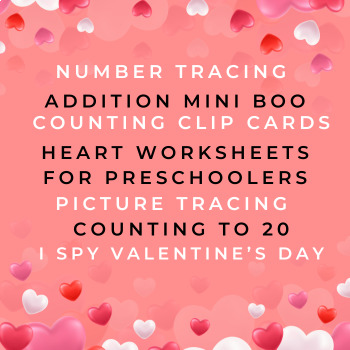 Preview of Addition & Subtraction Coloring Pages- Valentine's Day Math Activities-Numbers