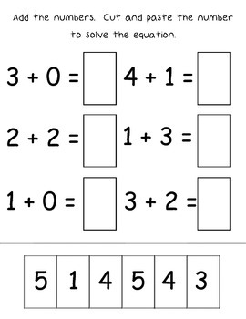 Addition & Subtraction Cut and paste Math Bundle by Kari Webb | TpT
