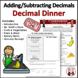 Add and Subtract Decimals Dinner Activity