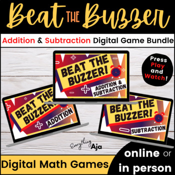 Preview of Addition & Subtraction Digital Learning Game Beat the Buzzer Bundle
