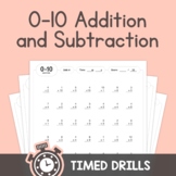 Addition & Subtraction Drills (0-10) – K, 1st Grade Add an
