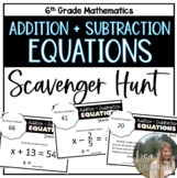Addition and Subtraction Equations Scavenger Hunt for 6th 