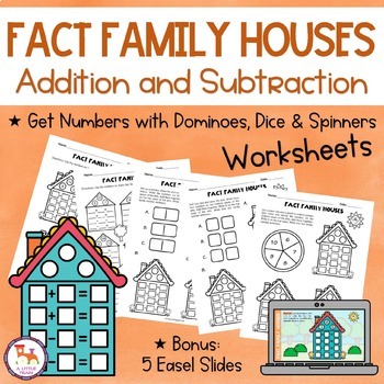 Preview of Addition & Subtraction Fact Families | Worksheets | Fact Family Houses within 20