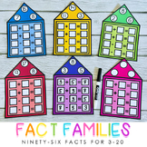 Addition & Subtraction Fact Families  {96 task houses included}