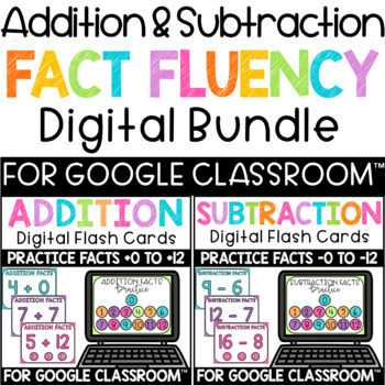 Preview of Addition and Subtraction Fact Fluency Flash Cards Digital Resources Bundle