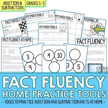 Preview of 1st and 2nd Grade Addition Subtraction Math Fact Fluency Printables and Games