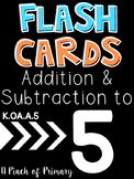 Addition & Subtraction Fluency Flash Cards to 5 FREEBIE