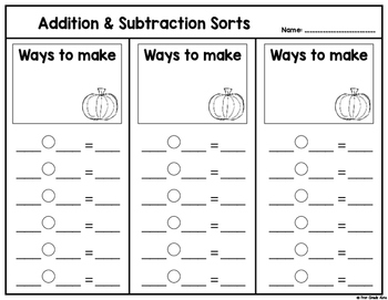Math Fact Fluency for October (0 to 10) by First Grade Kate | TpT