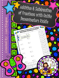 Addition & Subtraction Fraction with Unlike Denominators Riddle