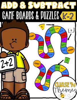 Preview of MATH Addition & Subtraction Game Boards - Kindergarten