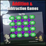 Halloween Math Games: ADDITION GAME & SUBTRACTION GAME in 