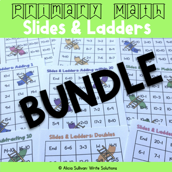 Preview of Addition & Subtraction Games: Slides & Ladders Bundle