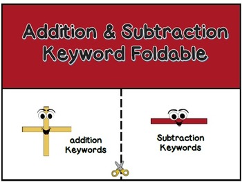 Addition Subtraction Keywords Foldable With Practice