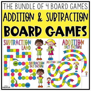 Preview of Addition & Subtraction Board Games Bundle