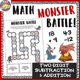 Addition & Subtraction Math Board Game: Monster Battle! Tw
