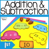Ice Cream Addition and Subtraction Math Center for 1st Grade
