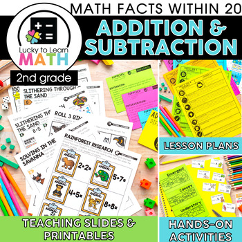 Preview of Addition & Subtraction Within 20 - Math Fact Fluency - 2nd Grade Math