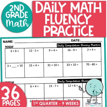 Preview of Addition & Subtraction Math Fact Fluency Computation Daily Practice 2nd Grade Q1
