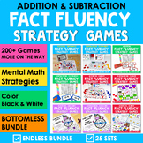 Addition & Subtraction Math Fact Fluency Games ENDLESS BUNDLE