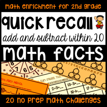 Preview of Addition & Subtraction Math Facts - 20 Enrichment Activities NO PREP Printables
