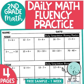Preview of Addition & Subtraction Math Facts Fluency Computation Daily Practice 2nd Grade