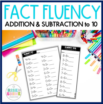 Preview of Addition & Subtraction Math Facts Fluency within 10 Timed Worksheets