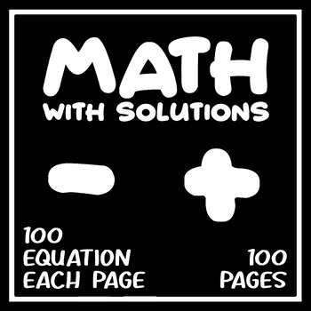 Preview of Addition Subtraction Math Worksheets Exercises With Solutions