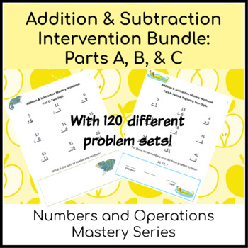 Preview of Addition & Subtraction Mathematics Intervention Bundle for RTI & SPED
