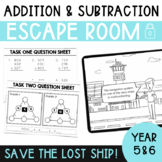 Addition & Subtraction Math Puzzles Escape Room Numbers wi