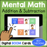 Addition & Subtraction Mental Math Tasks BOOM CARDS Distan