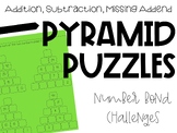 Addition, Subtraction, Missing Addends Number Pyramids