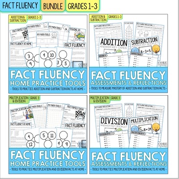 Preview of Addition Subtraction Multiplication and Division Math Facts Fluency | BUNDLE