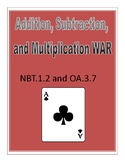 Addition, Subtraction, Multiplication War Center