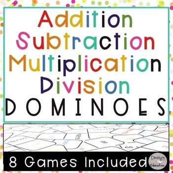Preview of Addition, Subtraction, Multiplication, Division Dominoes Bundle
