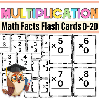 Addition,Subtraction,Multiplication and Division Math Fact black Flashcards