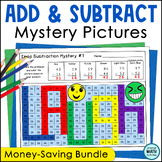 Addition & Subtraction Mystery Pictures BUNDLE for 2 and 3