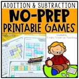Addition & Subtraction NO PREP Games Basic Facts & 2-3 Dig