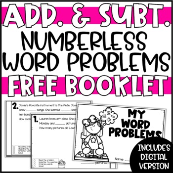 Preview of Addition & Subtraction Numberless Word Problems Booklet