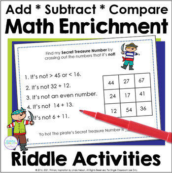 Preview of Critical Thinking Math Challenge - Addition, Subtraction, Place Value Activities