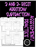 Addition & Subtraction Practice/Assessment BUNDLE (2 and 3-digit)