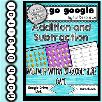 Preview of Distance Learning Addition/Subtraction Basic Facts to 20 Game Digital Resource